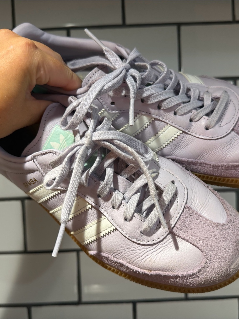 adidas Lavender Samba with Cream Stripes and Gum Sole ✨ - Picture 9 of 15